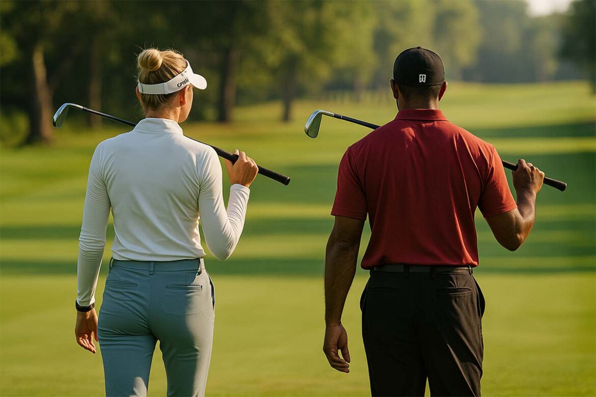 Nelly Korda und Tiger Woods