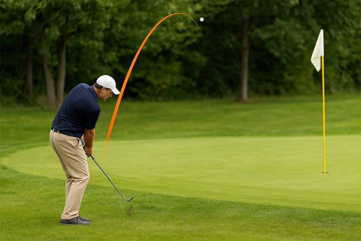 Schlagvarianten - Ein Golfer nähert sich dem grün an mit einem Chip